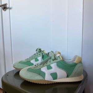 Hogan Olympia-Z Suede-Trimmed Sneakers in Green
